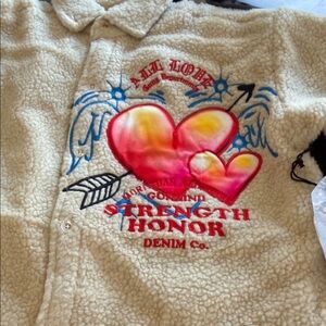 Gunzinii Fleece Jacket with Heart Embroidery
